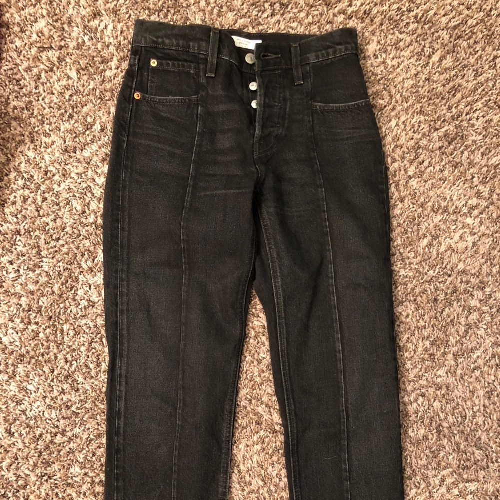 Levi straight legged jeans with piping accent